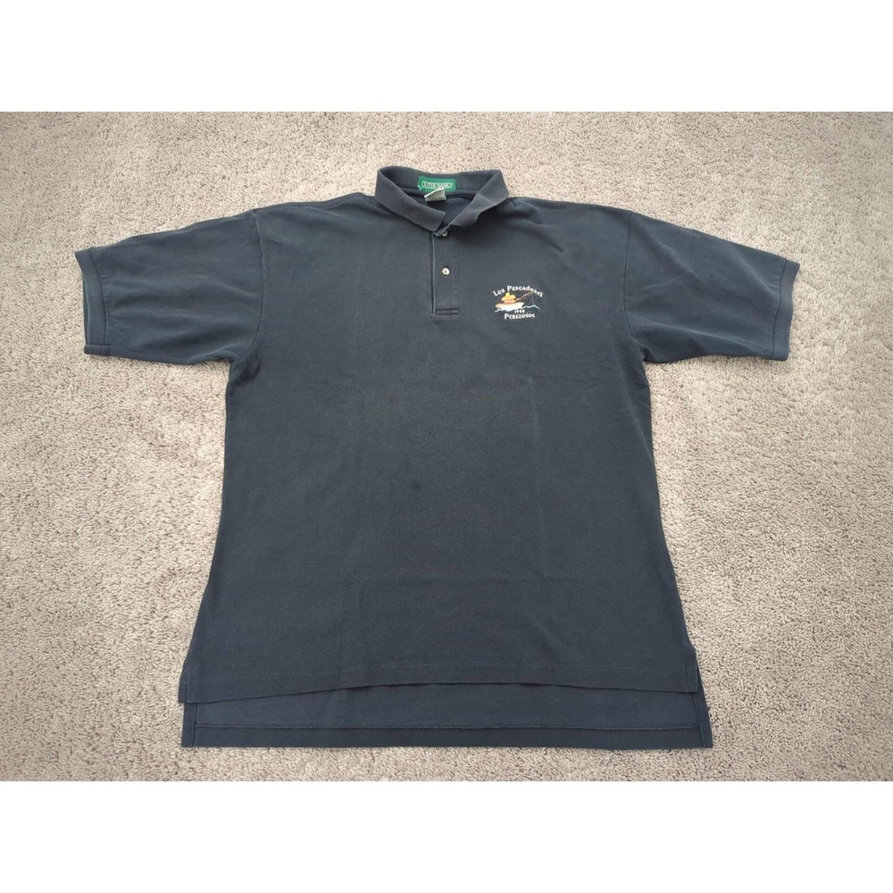 Vintage Los Pescadores Perezosos 1998 Polo Shirt Mens XL Outer Banks Made in USA